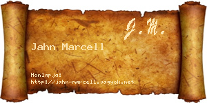 Jahn Marcell névjegykártya
